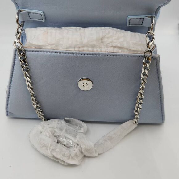NWOT Steve Madden Cossette Blue Mini Handbag Bow Dustbag Crystal Embellished - Picture 7 of 11